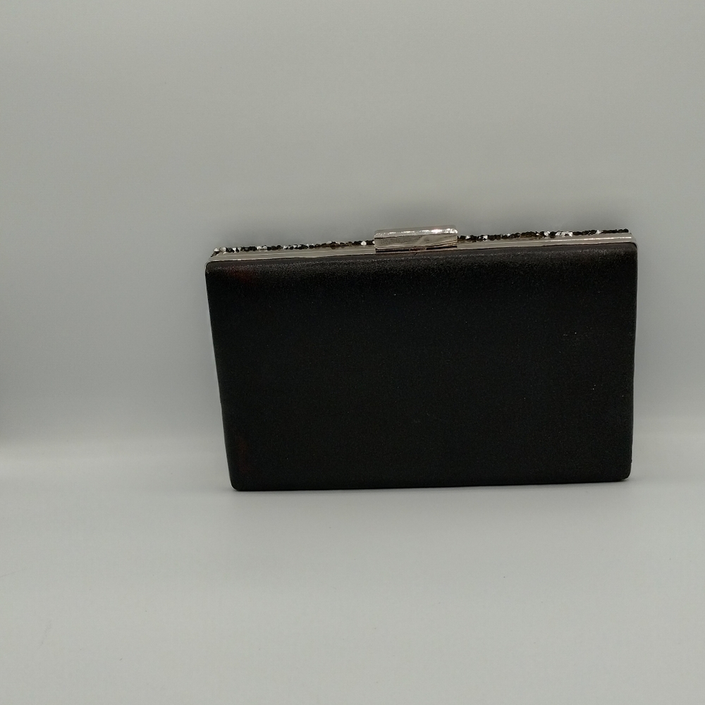 Women's black glitter clutch bag - Picture 4 of 13